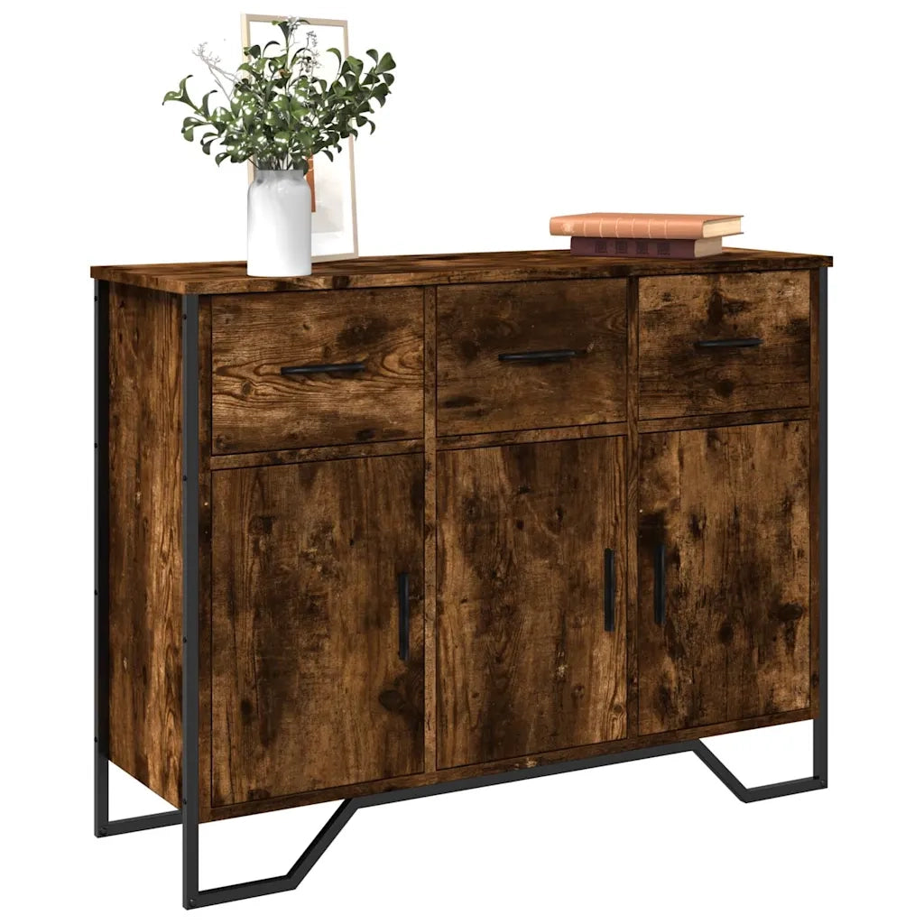 Credenza-Buffet-Armadio da cucina Rovere Fumo 97x32,5x74,5 cm in Legno Multistrato