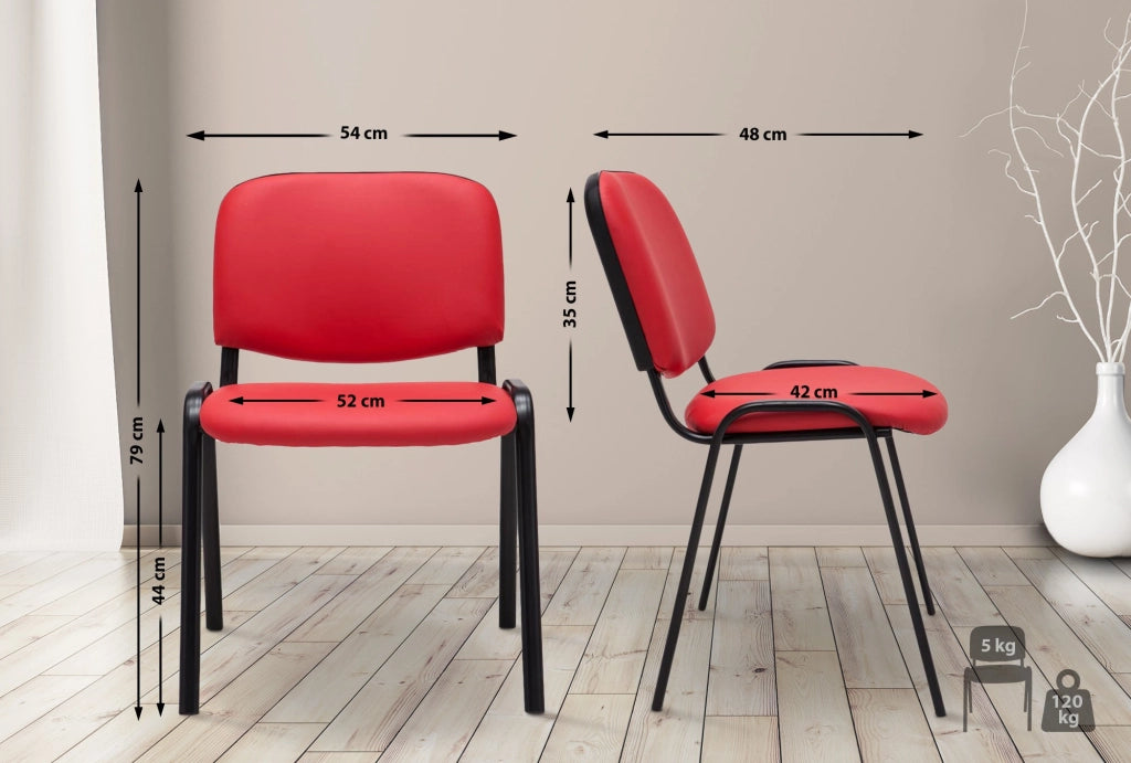 Sedia impilabile Ken similpelle rosso