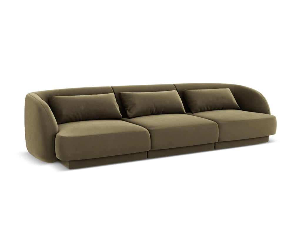 Cosmopolitan Design - Divano "Tulum" 3 posti in velluto verde 