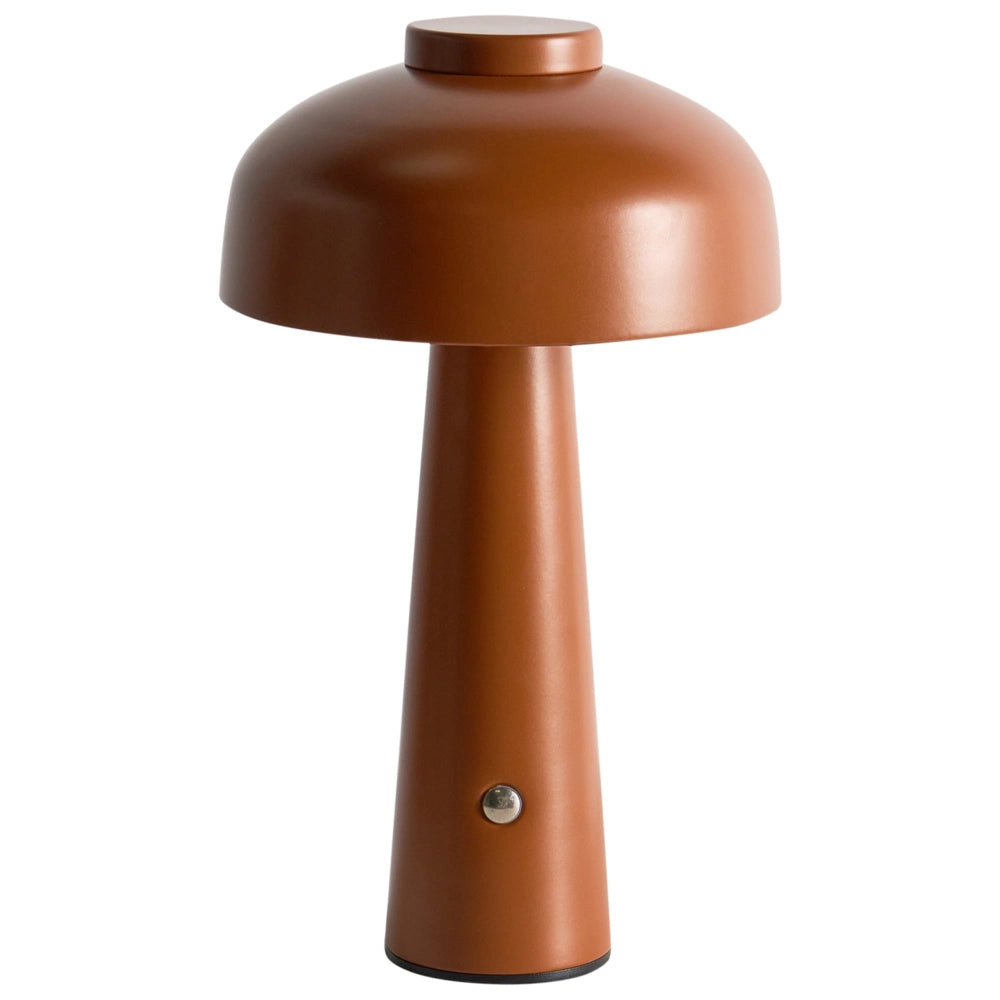 Lampada da tavolo in ferro con luce LED wireless fungo marrone stile moderno