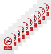 Pannello di avviso di ricarica auto 160mm x 125mm - Etichetta in PVC lucido - Acqua resistente - Autoadesivo - 10 pezzi - Nessuna ricarica EV