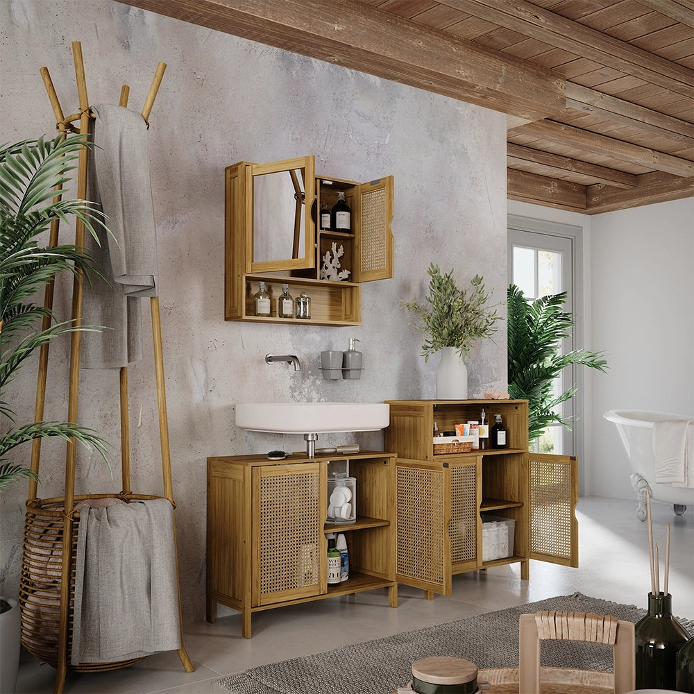 Set di mobili da bagno Liora Bambù 3 parti Vicco
