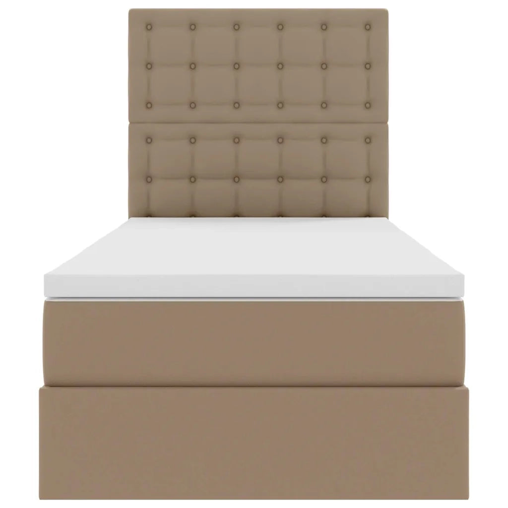 Letto con Contenitore Cappuccino 100 x 200 cm Pelle Sintetica