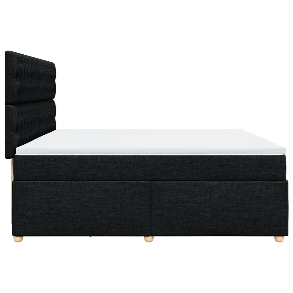Giroletto a Molle con Materasso Nero 200x200 cm in Tessuto