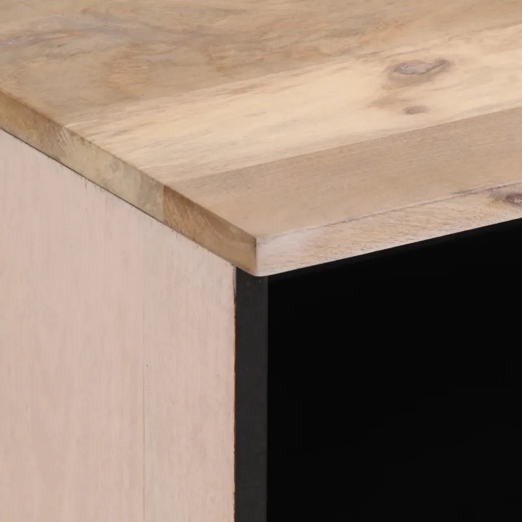 Comodini 2pz 40x34x46 cm in Legno Massello di Mango Sbiancato 377473