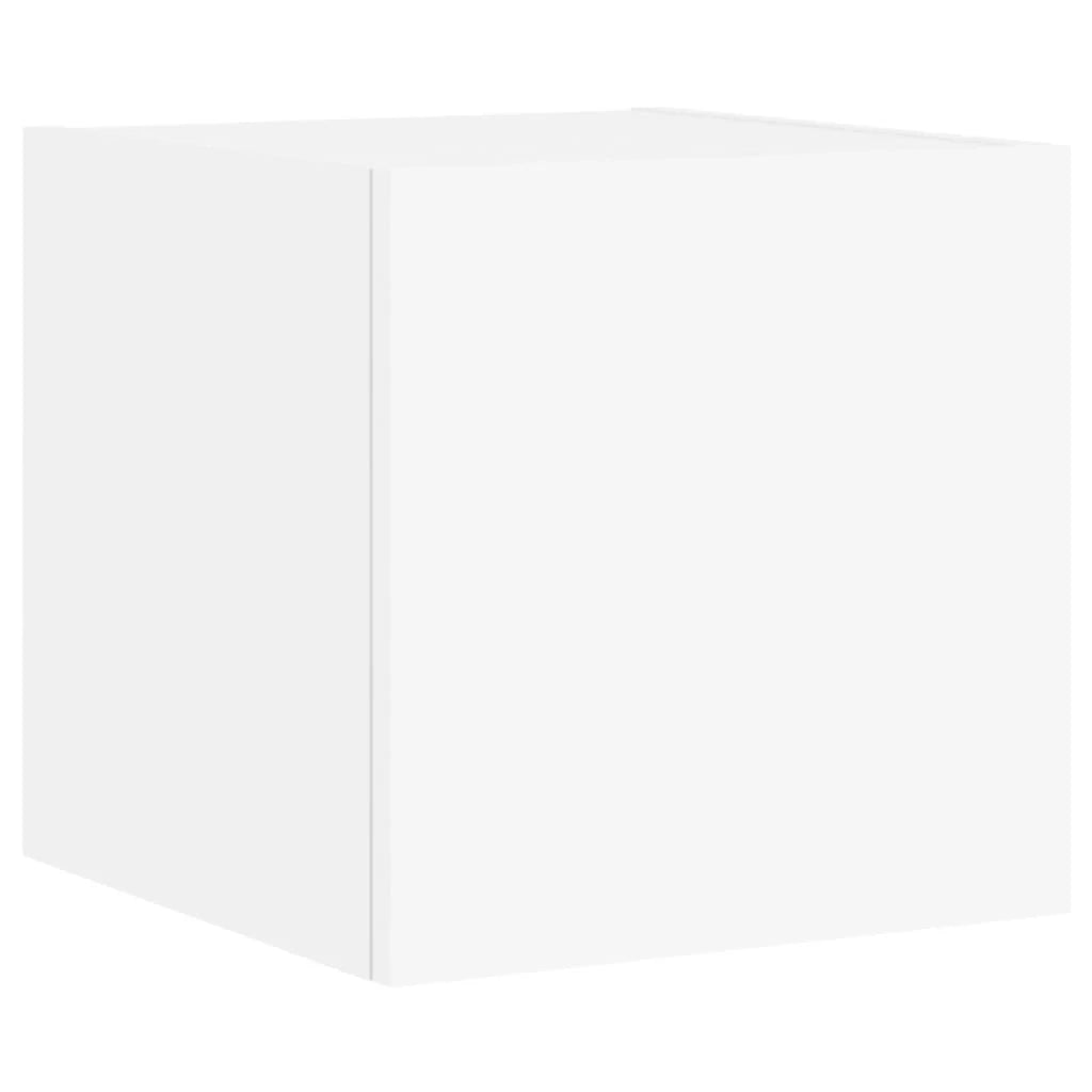 Mobile TV multimediale scaffale TV credenza mobile TV sala da pranzo soggiorno camera da letto montaggio a parete x 4 pezzi con luci LED bianco 02_0028209