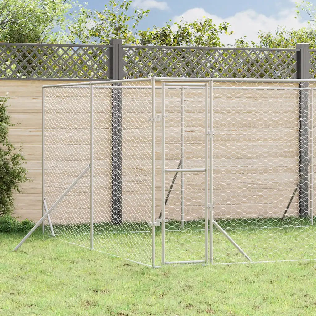 Cuccia per Cani da Esterno Argento 8x12x2 m in Acciaio Zincato 3190465