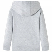 Felpa da Bambino con Cappuccio Grigio M¨¦lange e Arancione 128