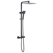 Colonna doccia OCEANIC - Miscelatore termostatico corpo freddo - Soffione doccia alto quadrato 30x30 cm - Nero opaco
