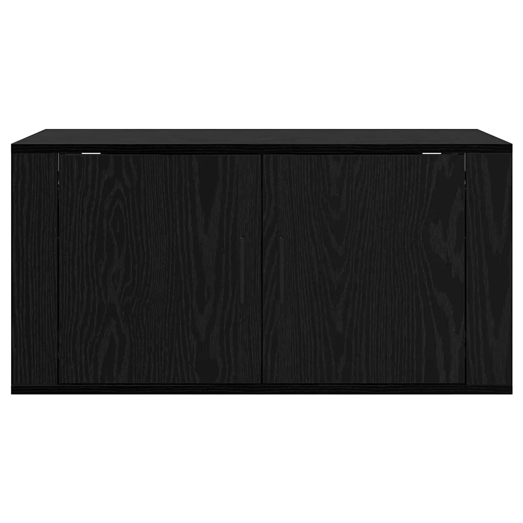 Mobile TV da parete-Mobile TV a Muro-Credenza TV Rovere nero 80 x 34,5 x 40 cm