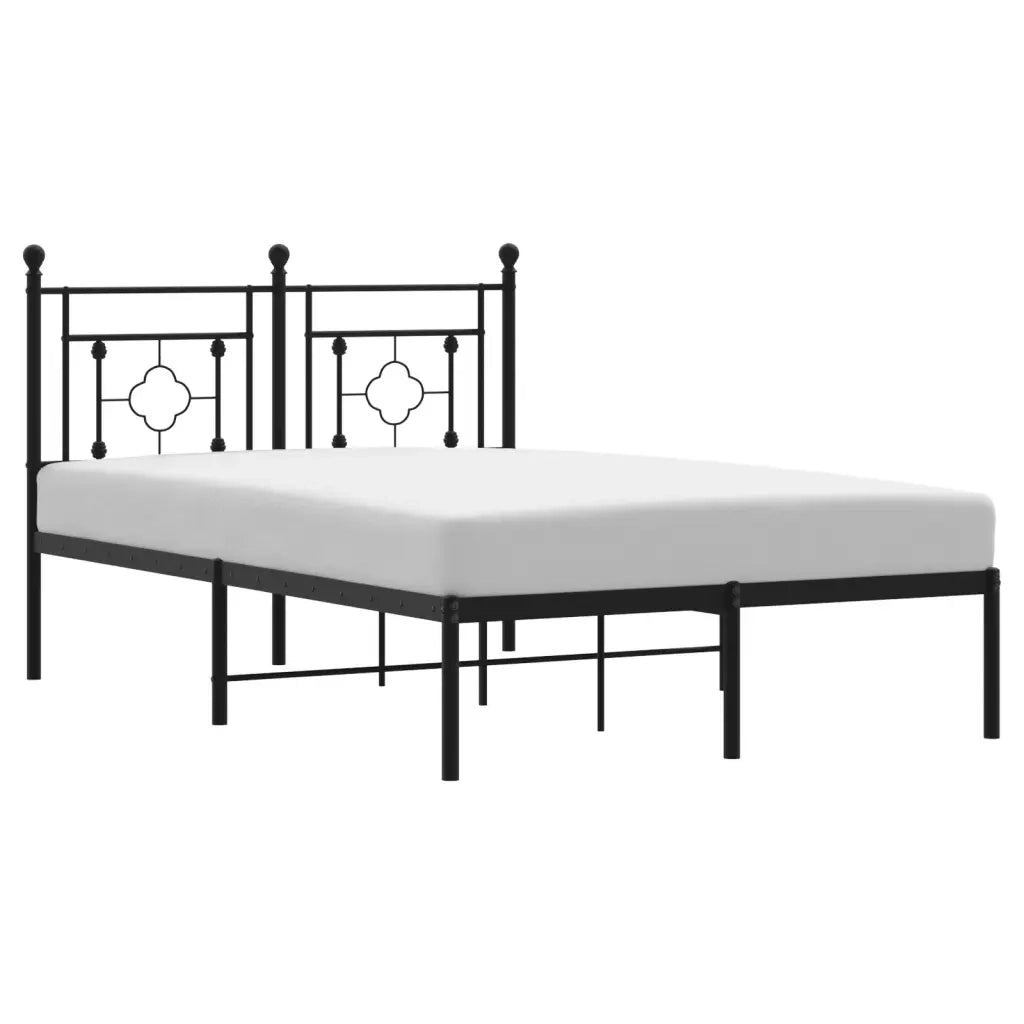 Giroletto con Testiera-Struttura Letto con testiera in Metallo Nero 120x200 cm 395884