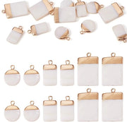 Accessori per collane - 16 pezzi - Hanger naturale per gioielli - Diversi modelli - Bordo dorato - Ideali per accessori estivi