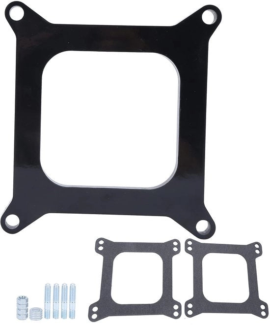 Spaziatore del Carburatore - Sostituzione per 4150/4160 - 3 Pezzi - Fenolplastica/Metallo - Compatibile con Bore Quadrato - Inclusi Bulloni/Attacchi/Piastrine di Gomma