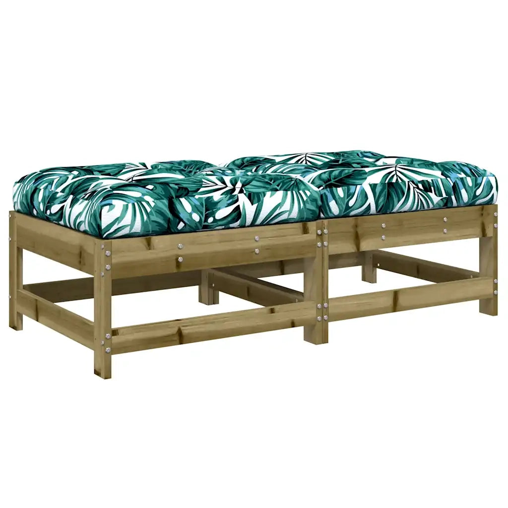 Sedia da giardino-Poggiapiedi Giardino con Cuscini 2pz Legno Impregnato di Pino 458539