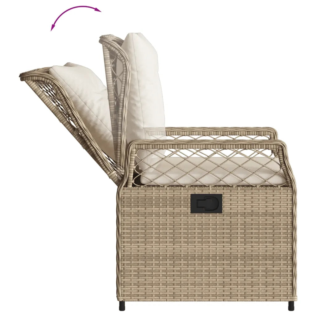 Set da Pranzo da Giardino 9 pz con Cuscini Beige in Polyrattan 3262937