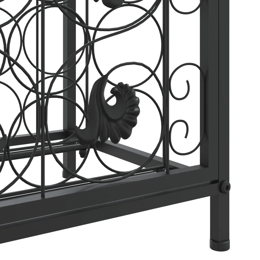 Portavini da 73 Bottiglie Nero 45x36x200cm in Ferro Battuto