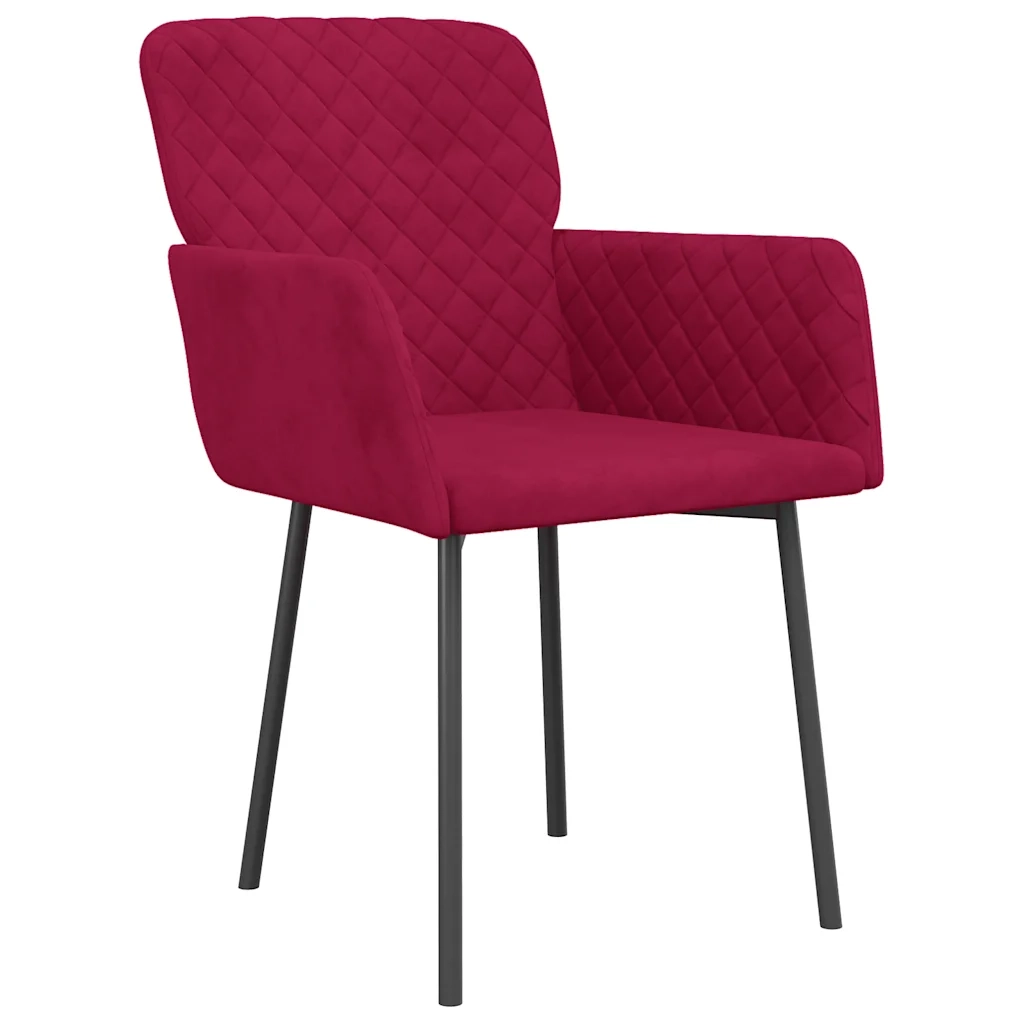 Sedie da Pranzo 2 pz Rosso Vino in Velluto cod mxl 16519
