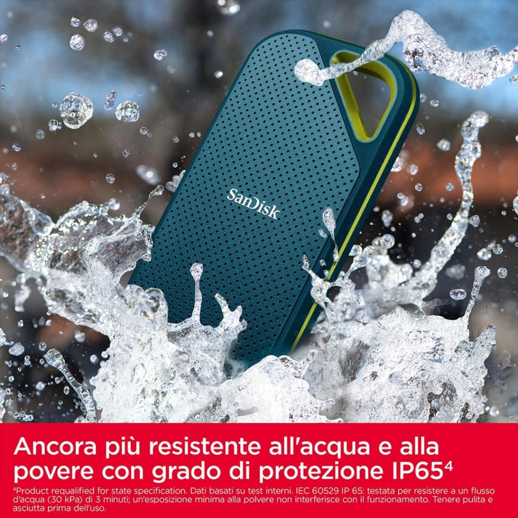 Extreme PRO 2 TB SSD portatile (velocità massima di 2000 MB/s, crittografia hardware a 256 bit, la protezione da cadute da un massimo di tre metri, protezione contro acqua e polvere) Monterey