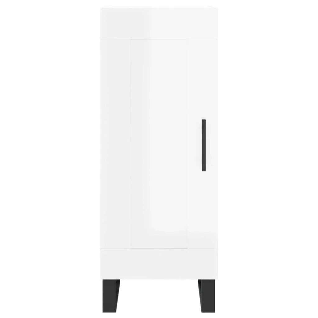 Buffet credenza cassettiera mobiletto mobile contenitore organizer per cucina soggiorno finitura lucida 34,5 x 34 x 90 cm legno ingegnerizzato bianco 02_0030617