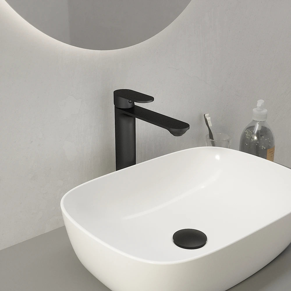 Set miscelatori: lavabo alto bidet senza scarico e incasso doccia monocomando nero opaco | Kerry