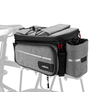 Borsa per portapacchi posteriore bici espandibile fino a 20 L nera, impermeabile e multiuso, scomparto laptop ed elementi riflettenti