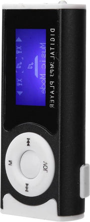 Mini lettore MP3 portatile con cuffia auricolare e cavo USB - 6 ore di riproduzione - 300 mAh - Nero