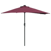 Moderno ombrellone da giardino pieghevole con illuminazione a LED 294 x 150 x 223 cm poliestere bordeaux 02_0058662