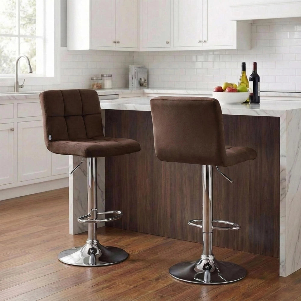 Sgabello da bar Perù velluto cromato 1