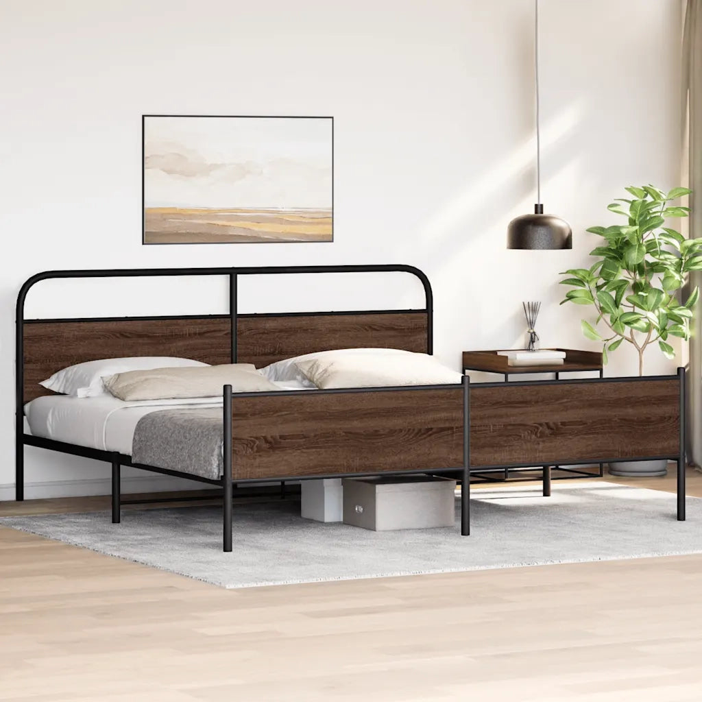 Giroletto senza Materaso in Metallo Rovere Marrone 200x200 cm 3318713