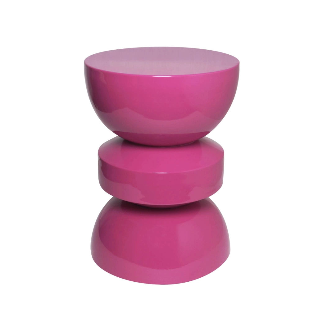 Tavolo d'appoggio in metallo effetto glassy, 44,5cm, rosa
