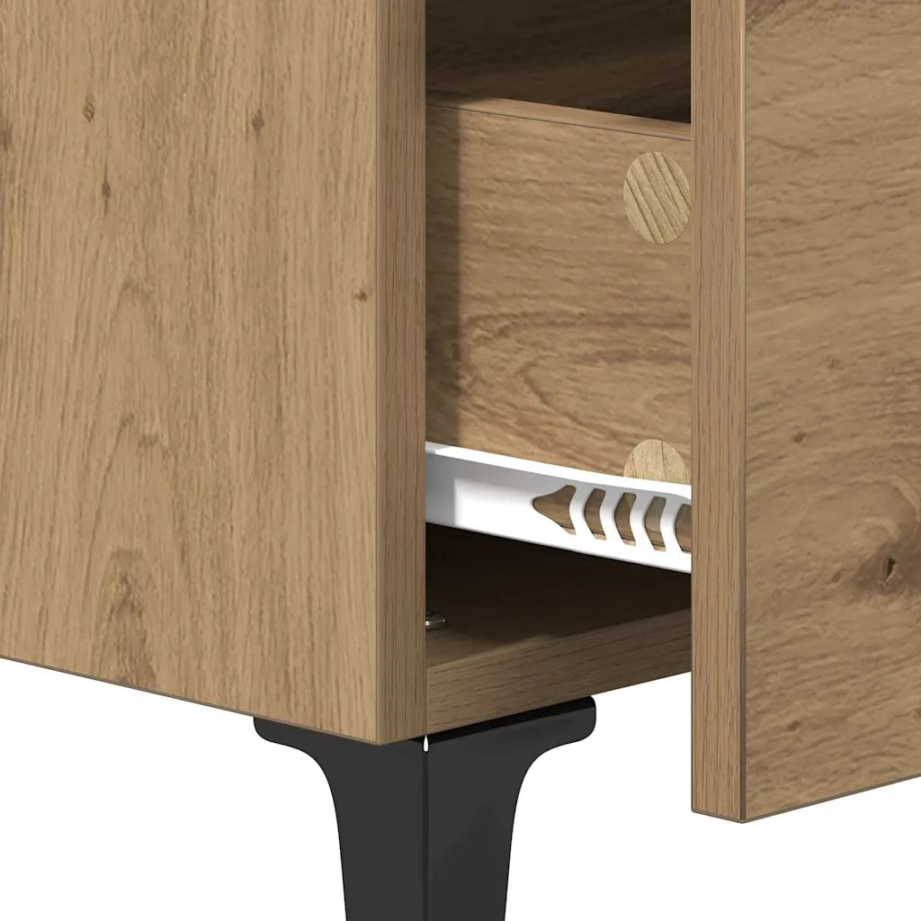 Armadietto per letto 2 pz Rovere artigianale 40 x 35 x 47,5 cm CFW6127215