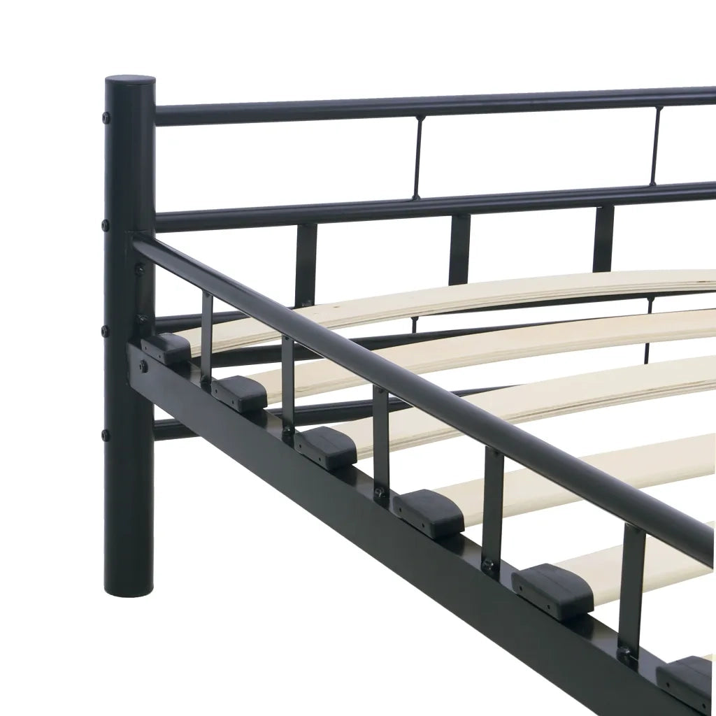 Letto matrimoniale | Letto per adulti | Giroletto Nero in Acciaio 200x200 cm