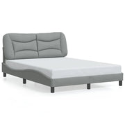 Letto matrimoniale | Letto per adulti | Giroletto senza Materasso Hvar Grigio Chiaro 140x190 cm Tessuto