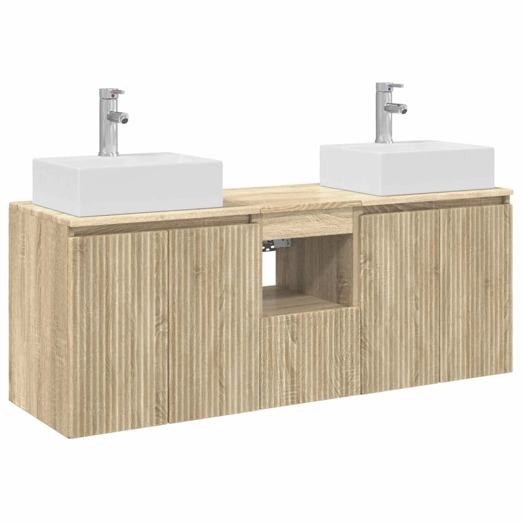 Set di Armadi da Bagno 3 pz Rovere Sonoma 49,5 x 41 x 62,5 cm 3405649