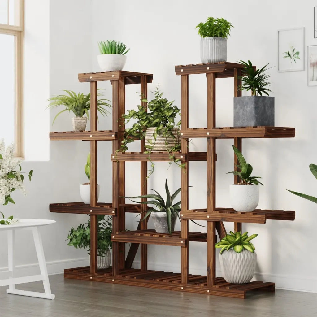 Portafiori-Supporto per Piante-Rastrelliera per Fiori 110x25x110,5 cm in Legno Massello di Abete 725036