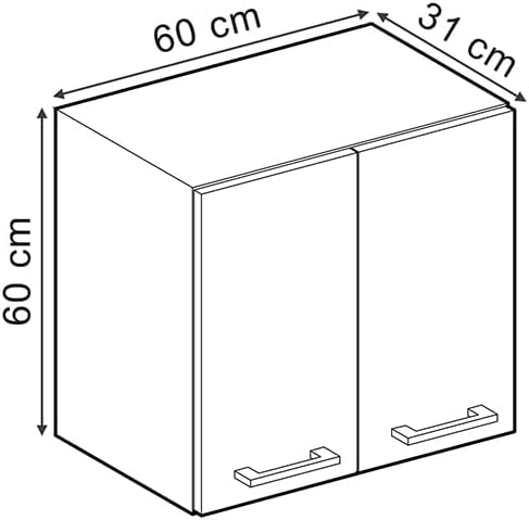 Pensile da cucina R-Line, Grigio nobile, 60 cm