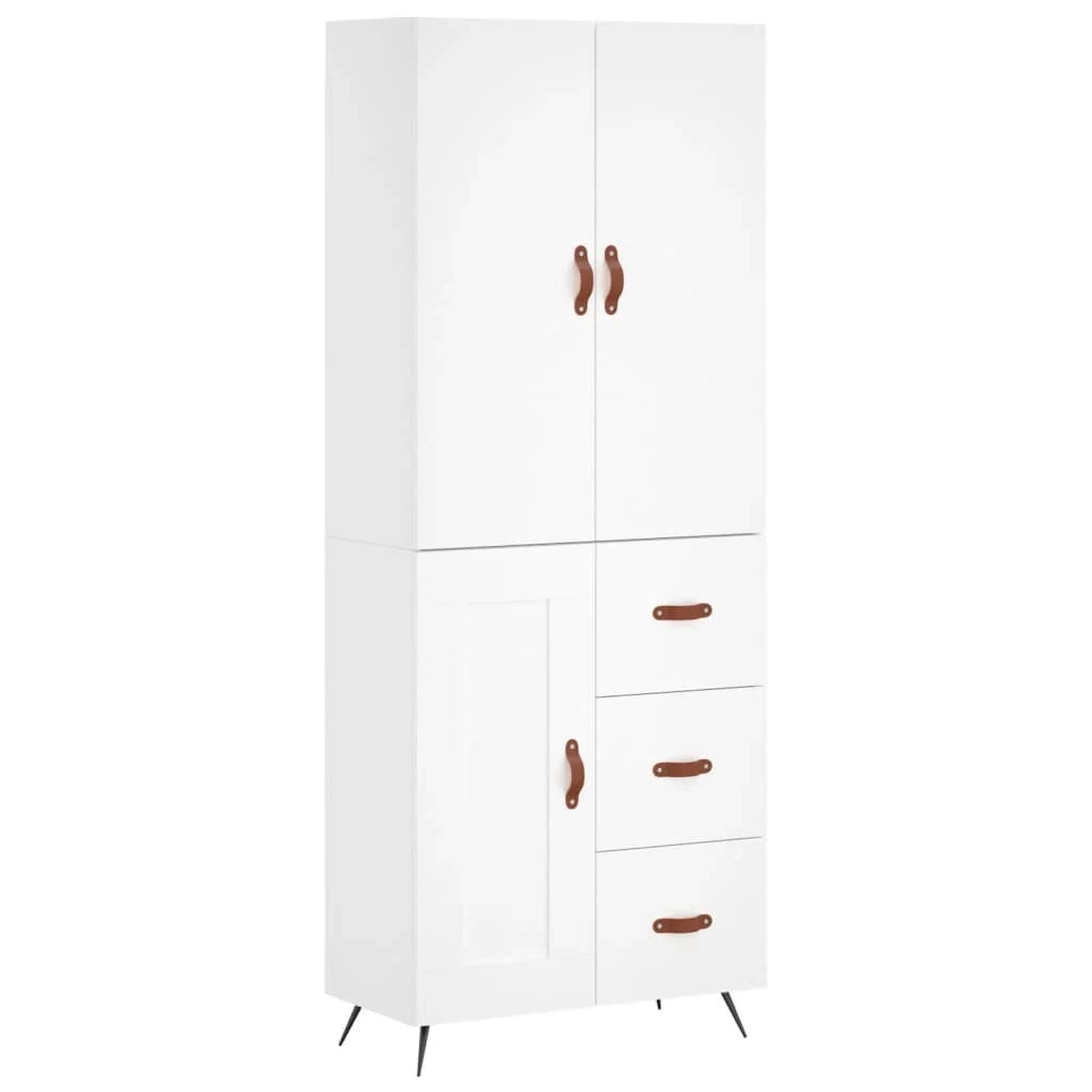 Buffet credenza cassettiera armadio mobile contenitore organizer cucina soggiorno salotto alto 69,5 x 34 x 180 cm legno ingegnerizzato bianco 02_0032702