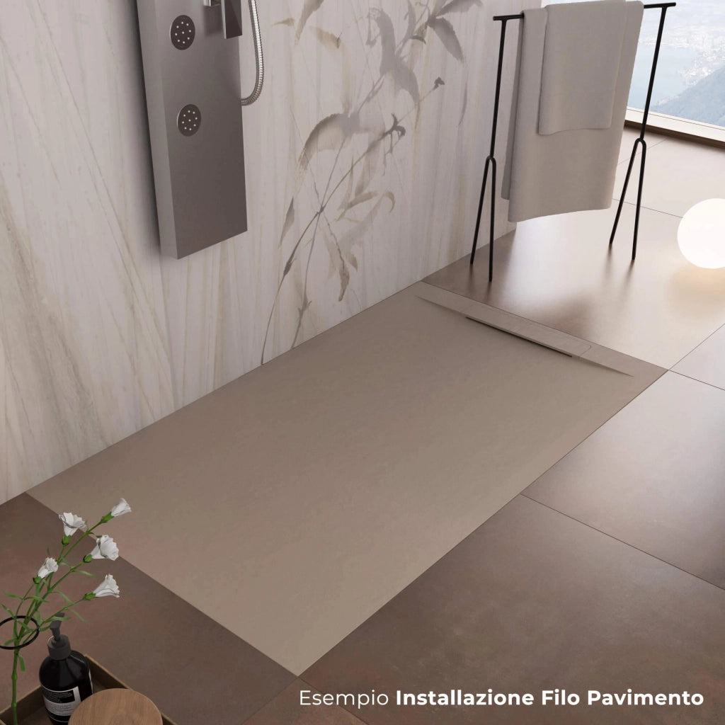 Piatto Doccia in Pietra 70x130 cm Bonussi Ardesia Calcutta Moka