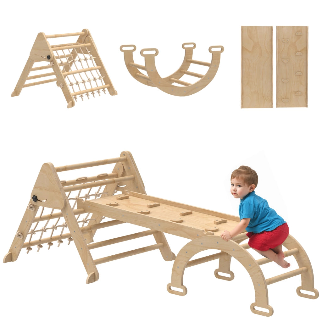 Casa gioco bambini con scivolo e scala ¨C zephmum ¨C legno naturale