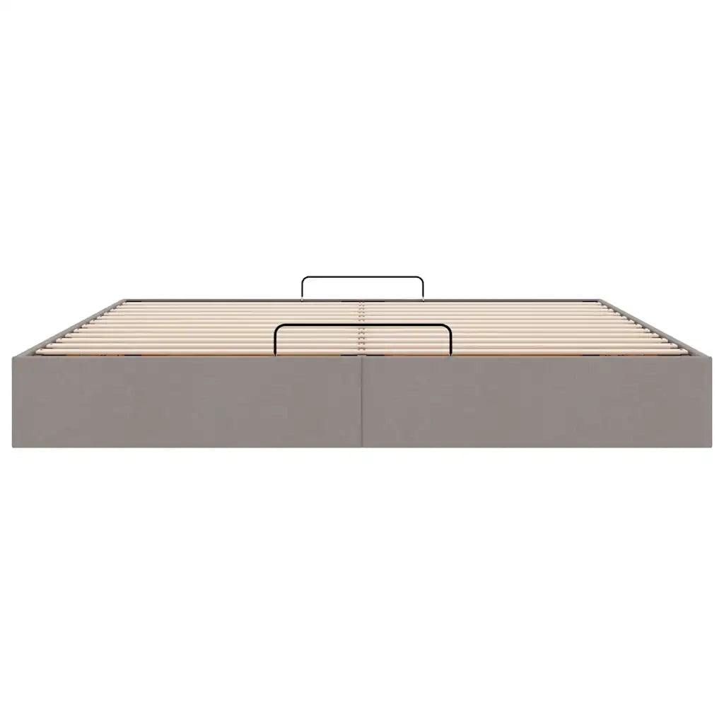 Struttura Letto Pouf senza Materasso Tortora 180x200 cm Tessuto