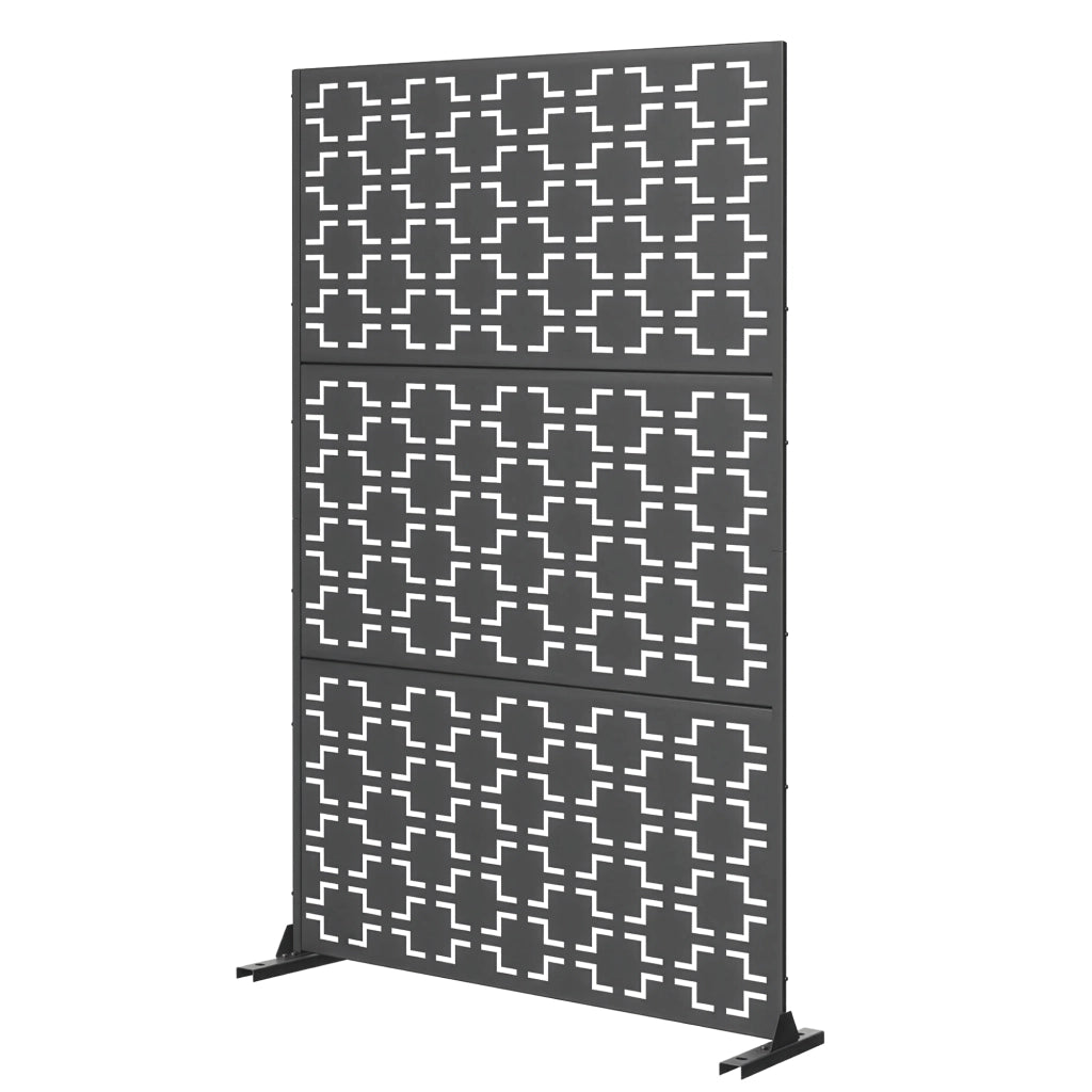 Pannello Divisorio Basciano Struttura Traforata in Acciaio 180 x 90 cm - Grigio Antracite casa.pro