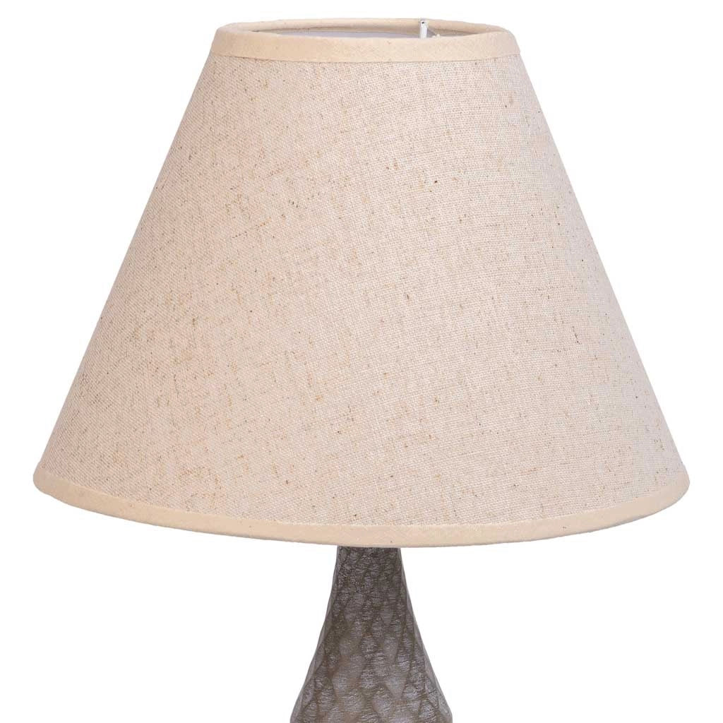 Lampada da tavolo in metallo grigio 23x23x46h