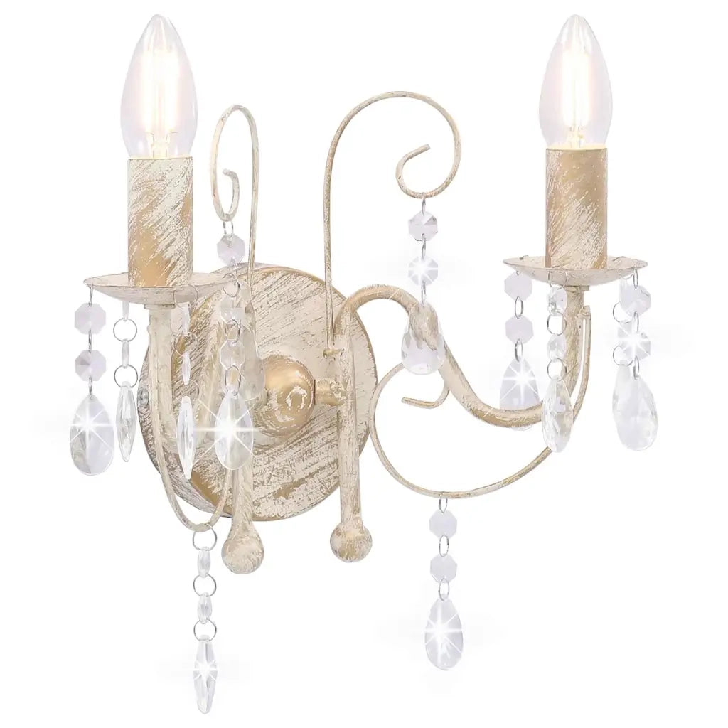 Lampada da Muro con Perle Bianca per 2 Lampadine E14 CFW3976814