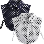 Camicia apribile con colletto in pizzo - T-shirt di cotone con punti per donne - 2 pezzi