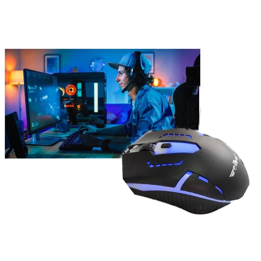 Trade Shop - Mouse Ottico Rgb Gaming Illuminato Led 2 Pulsanti Ingresso Usb Led Gaming M-39 -