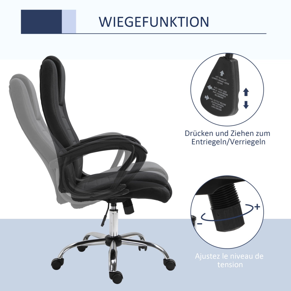 Sedia da ufficio ergonomica con braccioli ¨C zephmum ¨C nero, tessuto, altezza regolabile