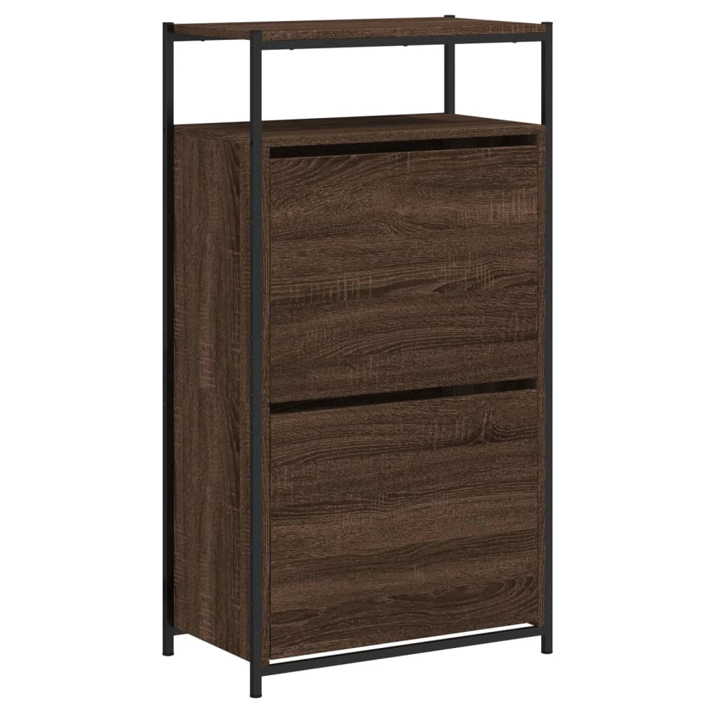 Scarpiera mobile contenitore per scarpe mobile per ingresso/corridoio/soggiorno 60 x 34 x 112 cm legno ingegnerizzato marrone 02_0021638