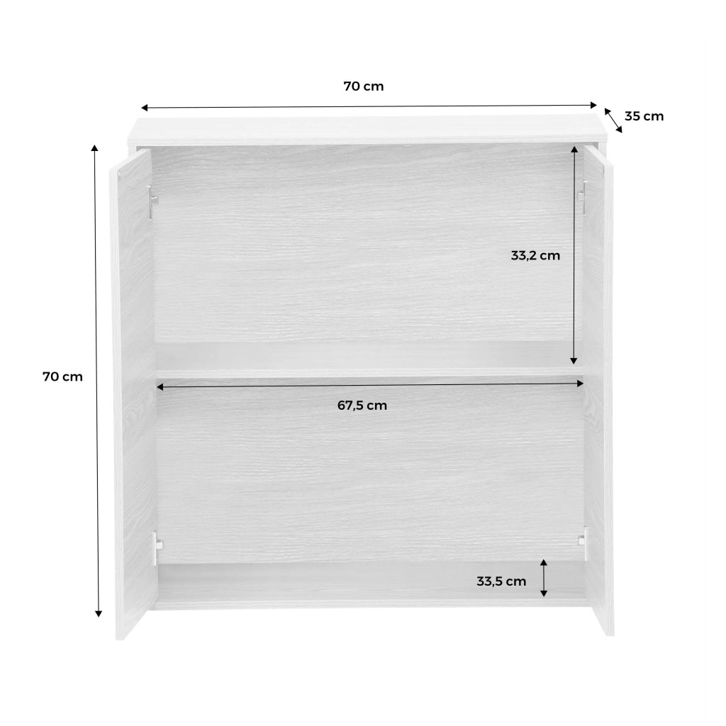 Modulo di stoccaggio con 2 ante, 70cm, quercia