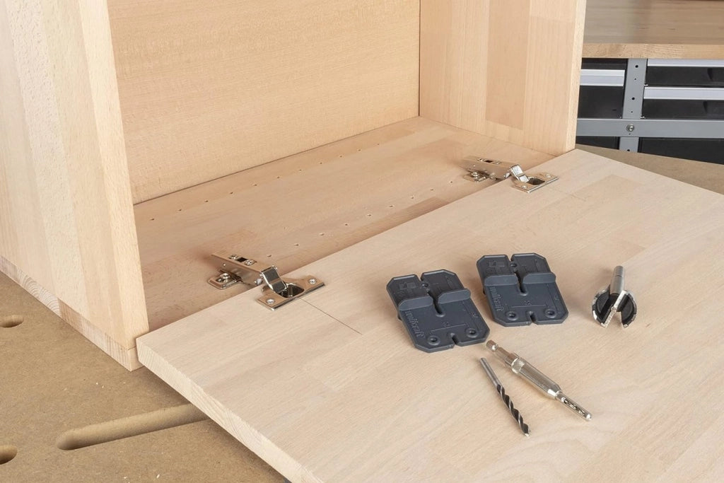 Wolfcraft Set di montaggio per montare facilmente cerniere da 26 mm - 4655000