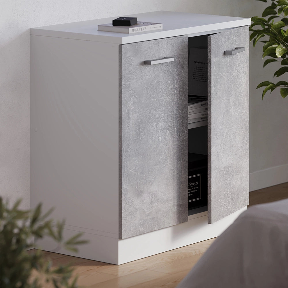 Mobile per mansarda Rion Calcestruzzo/Bianco 80 x 83.8 cm senza inclinazione con 2 ante Vicco